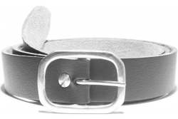 vegan belt with a 32mm nickel-plate Double-D buckle on a vegan leather strap
