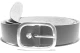 vegan belt with a 32mm nickel-plate Double-D buckle on a vegan leather strap