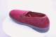 mens hard sole red velour vegan slippers