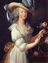 Queen Marie Antoinette of France in a Muslin dress