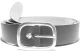 vegan belt with a 32mm nickel-plate Double-D buckle on a vegan leather strap