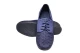 womens vegan shoes UK shop, dark blue lace-up cotton top