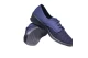 Summer heel shoe with a lace-up dark blue top