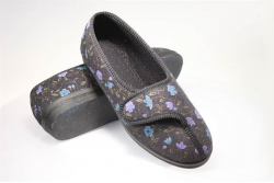 Cumfylux Slipper - Soft sole Diana velour velcro