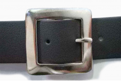 Vegan Belt 38mm flat square nickel plate buckle