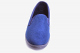 mens hard sole blue vegan velour slippers