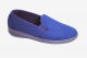 mens hard sole blue vegan velour slippers