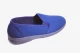 mens hard sole blue vegan velour slippers