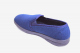 mens hard sole blue vegan velour slippers