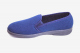 mens hard sole blue vegan velour slippers