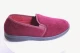 vegan hard sole red velour slipper, made in Spain