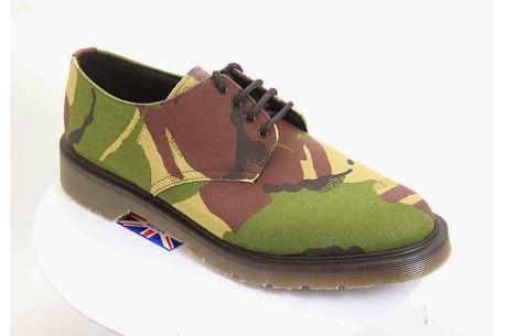 Camouflage vegan shoes mainly for men made in UK